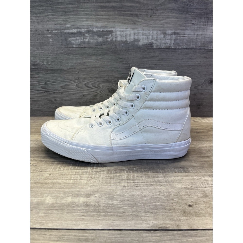 Vans Sk8-Hi White Athletic Skateboard Walking Canvas Sneakers 751505 M 8 W 9.5